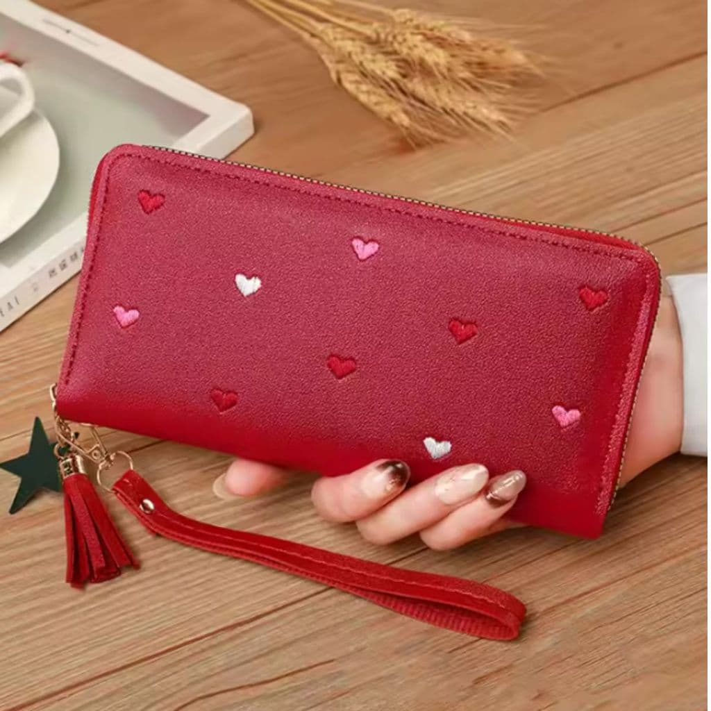 Carteira Grande Feminina Com Zíper Porta Cartão Dinheiro Cnh
