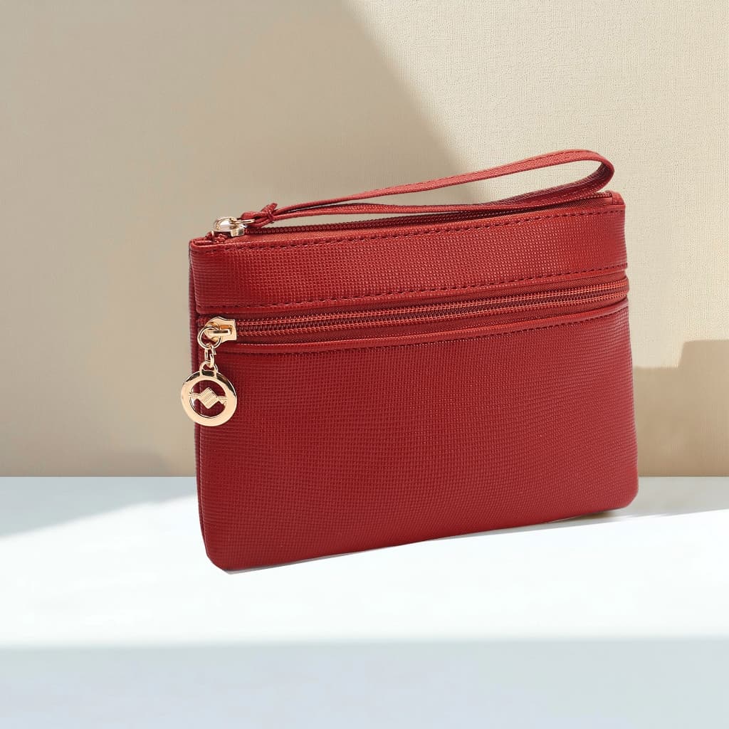 Carteira Fina de Mão , Modelo Classico De Zíper Material De Couro Sintético L9003