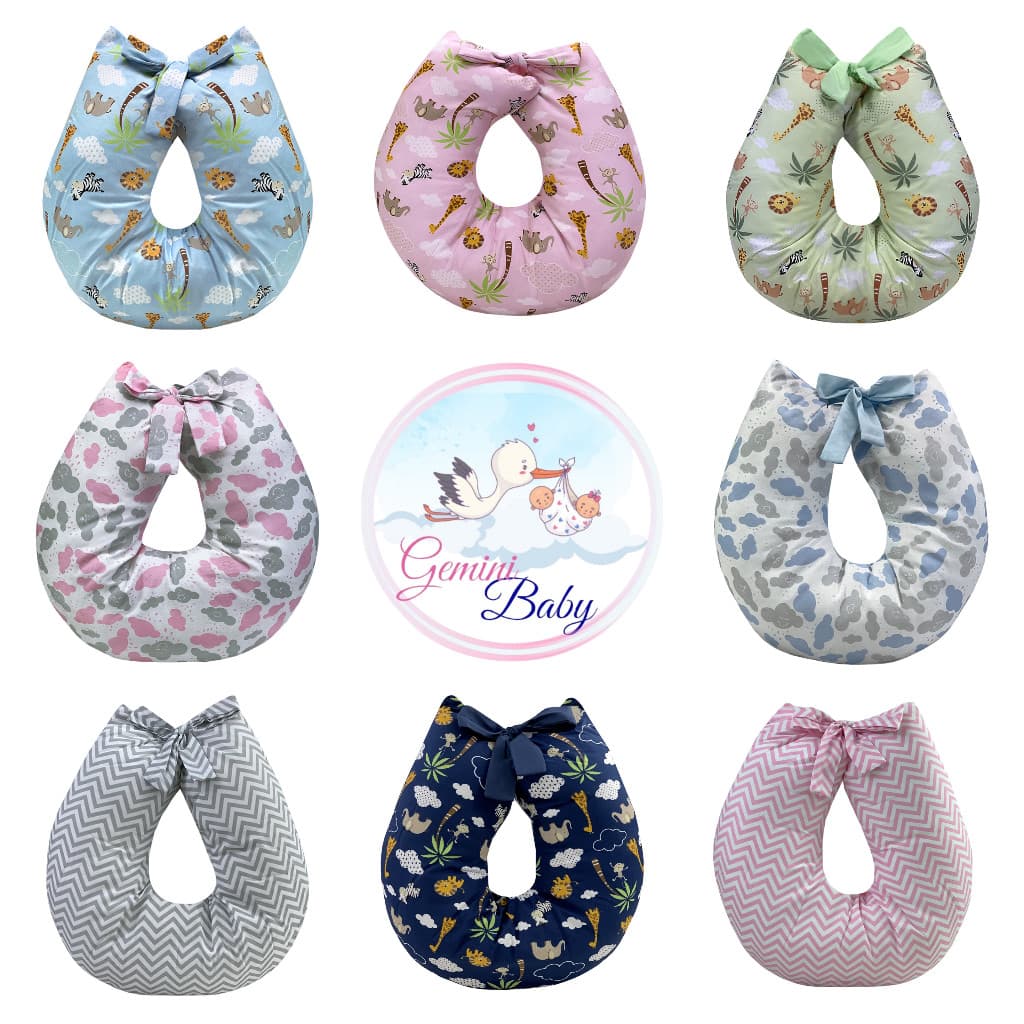 Almofada de Amamentação Com Zíper e Laço 100% Algodão Lindas Estampas