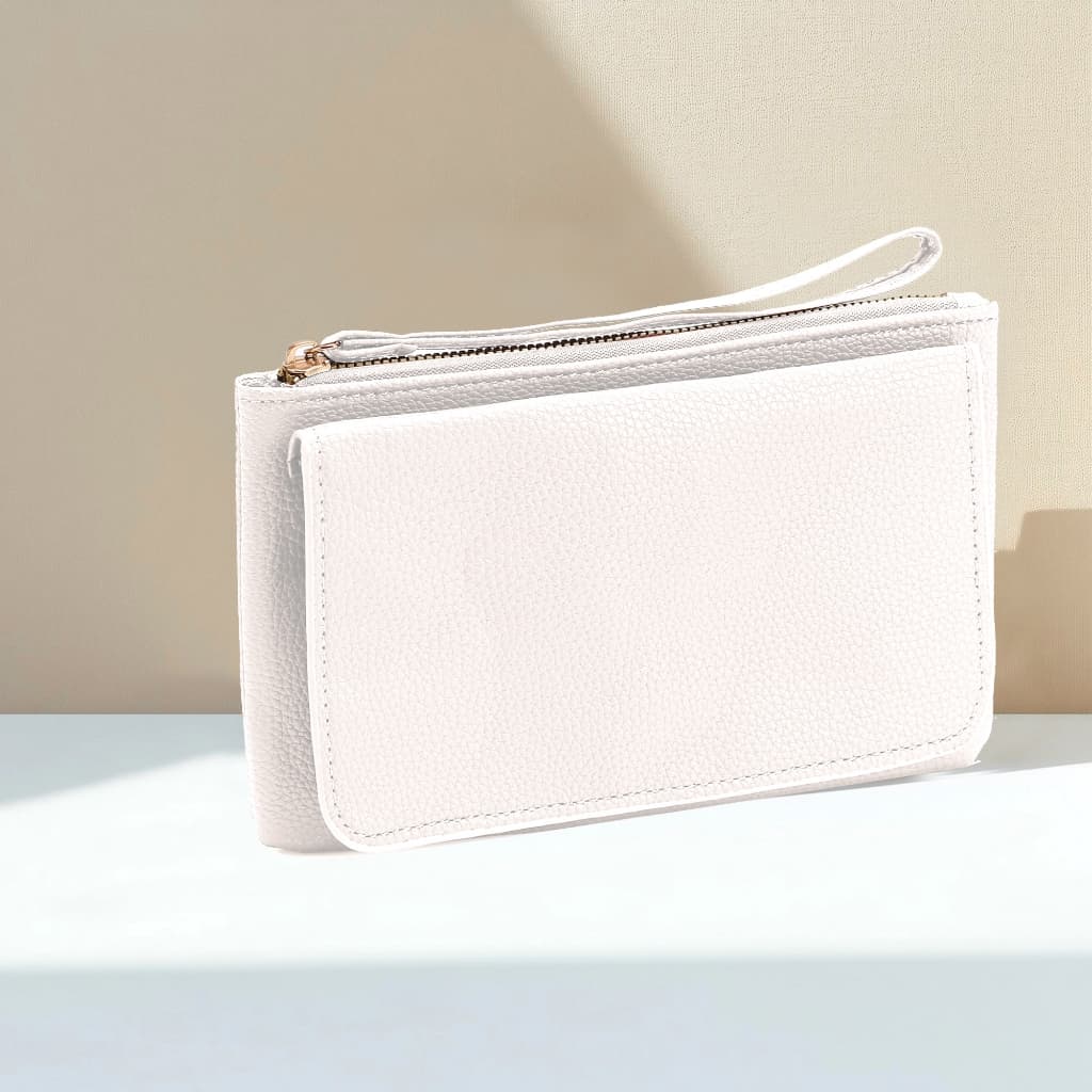 Carteira Fina de Mão , Modelo Classico De Zíper Material De Couro Sintético L9008