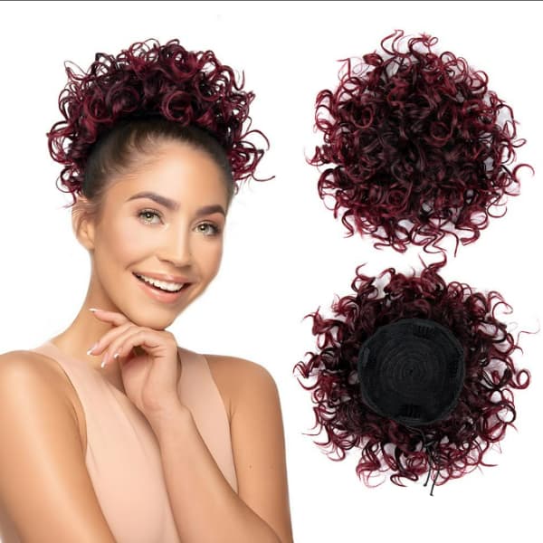 Cabelo Coque Organico Coque Cacheado Puff Afro Com Regulador