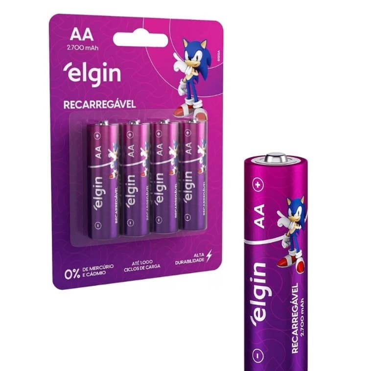 Pilha Recarregavel Aa Elgin 2700 Mah Blister C/4 Un