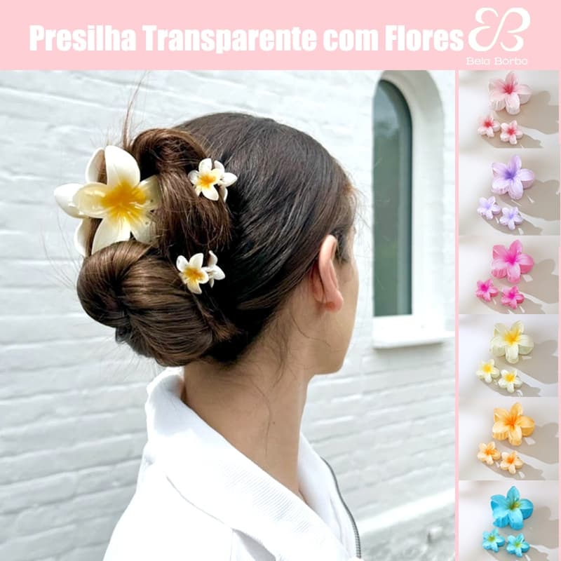 Kit 3 Grampo De Cabelo De Feriado De Praia Acessórios Piranha de Flor Presilhas para Cabelo Feminino