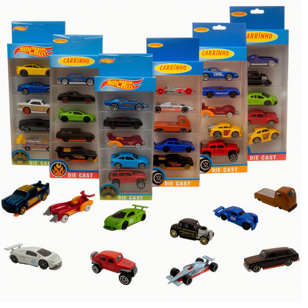 Kit Carrinho De Ferro com 3 e 5 pçs Estilo Hot Wheels Miniaturas Colecionáveis Hot Cars