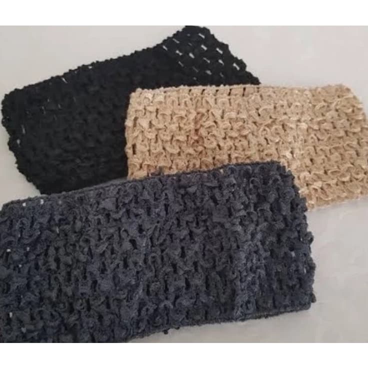 Kit 6/12 Unidades Faixa Elástico de Crochê Para Cabelo Modelo Básico