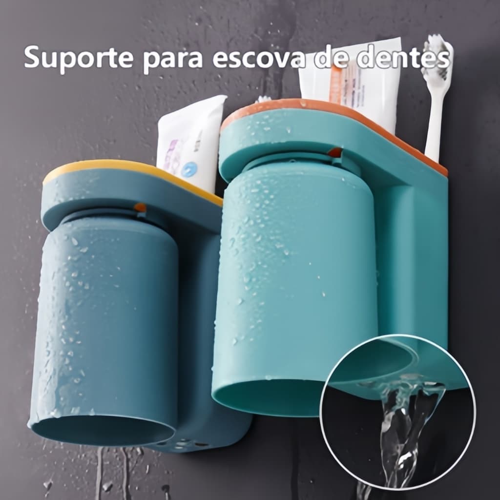 Porta Escova De Dente E Pasta Suporte Para Escova De Dente Com Copo Para Enxaguante Bucal