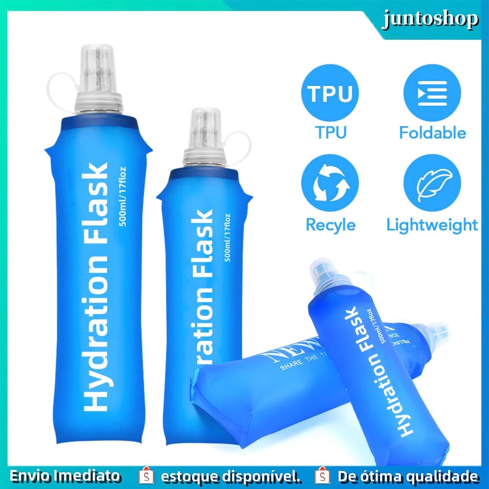 500ml Soft Silicone Dobrável Garrafa de Água Esporte Correndo Ao Ar Livre Viajando Correndo Chaleira Hidratação Pack Bag