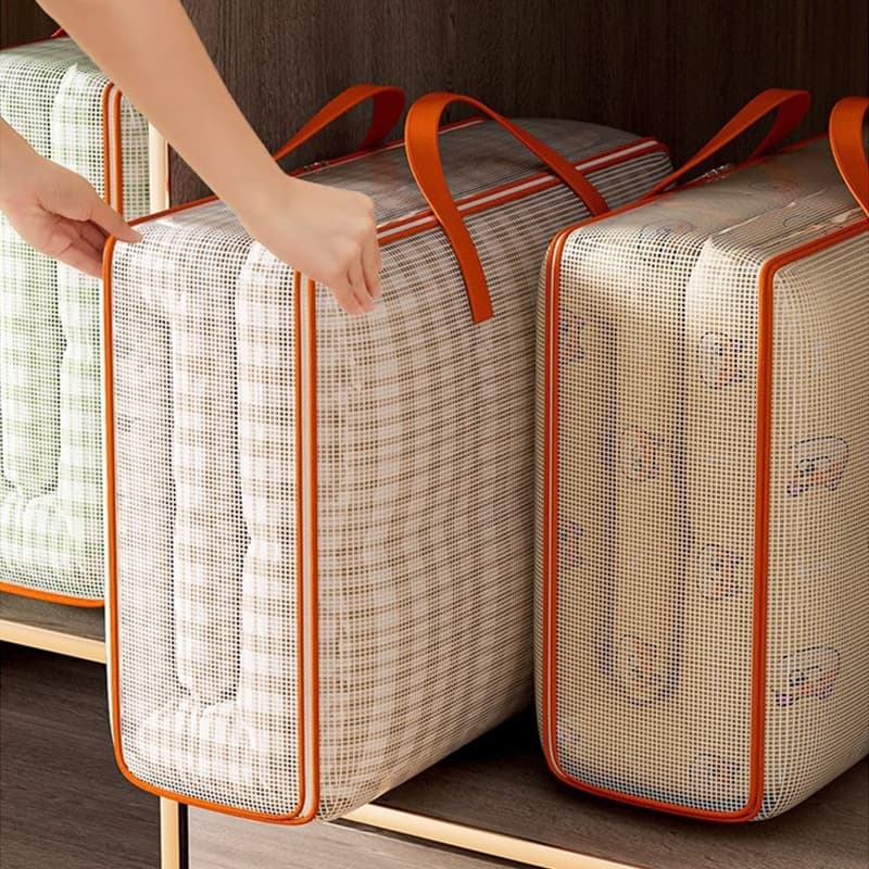 kit1/2/3 Saco Organizador para Cobertor 60x50x28cm Impermeável Zíper Duplo，Organize o guarda-roupa