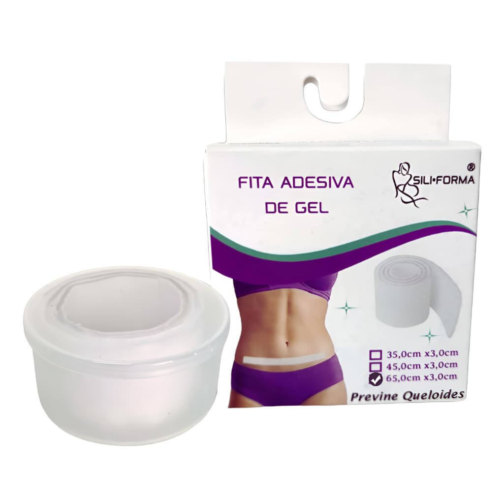 Fita Adesiva Gel Silicone Cicatriz Hipertróficas Queloide 65x3cm Siliforma