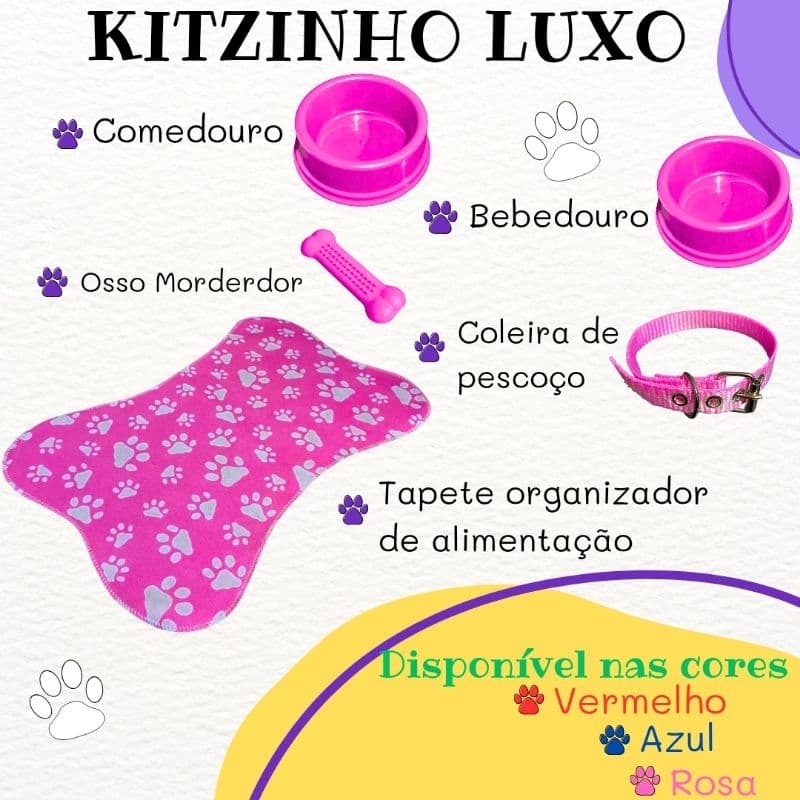 Kitzinho Simples Para Cachorro Pequeno Comedouro Para Cachorro 300ml