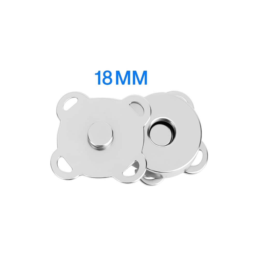 Botão Imantado Para Fecho de Bolsa Artesanato Crochê Magnético Imã 18mm Kit com 10  e 30 Unidades