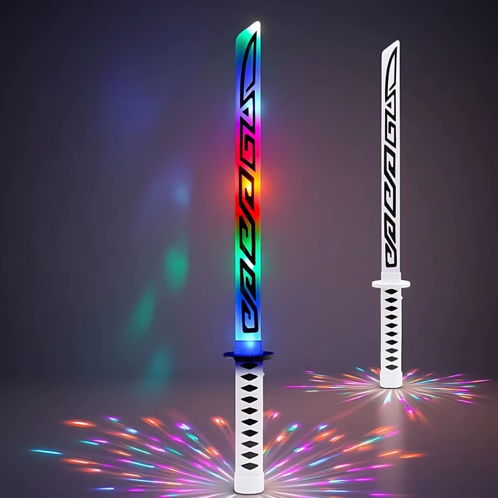 Espada Katana com bainha anime com som e luz ao movimentar cosplay