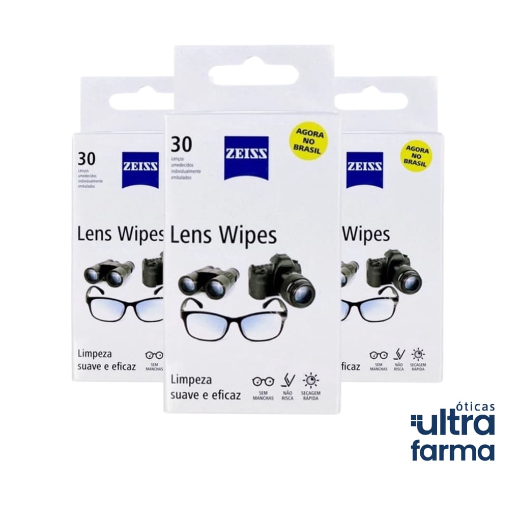 Zeiss Lens Wipes com 30 unidades - Lenços umedecidos - Limpador de Óculos