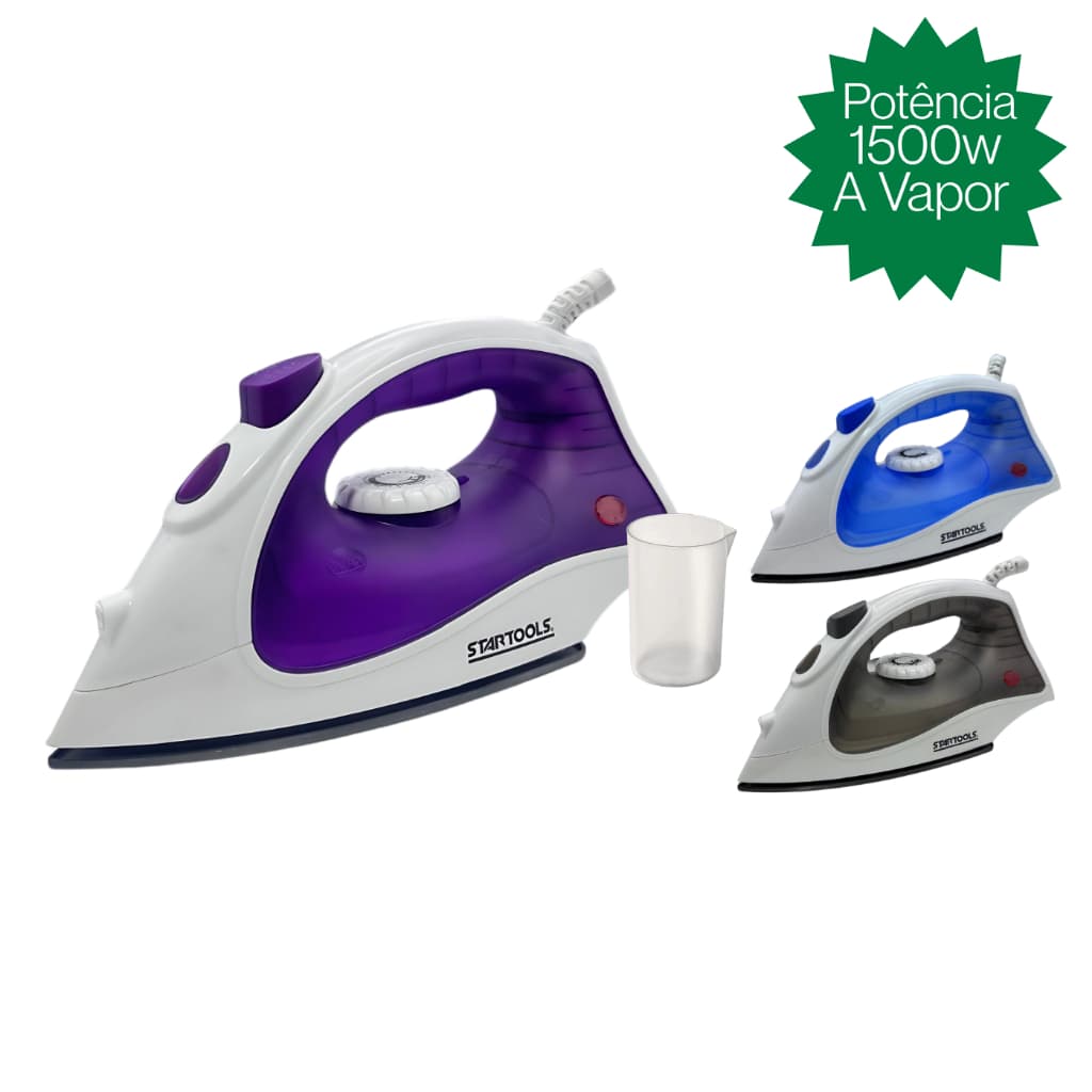 Ferro de Passar Vapor Spray 1500W com Base Antiaderente 127V