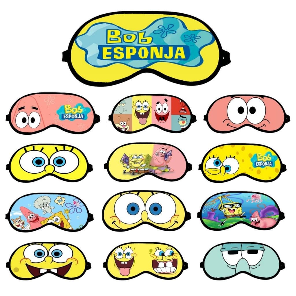 Máscara de Dormir Bob Esponja – Tapa Olhos Infantil e Adulto, Personalizada e Divertida!