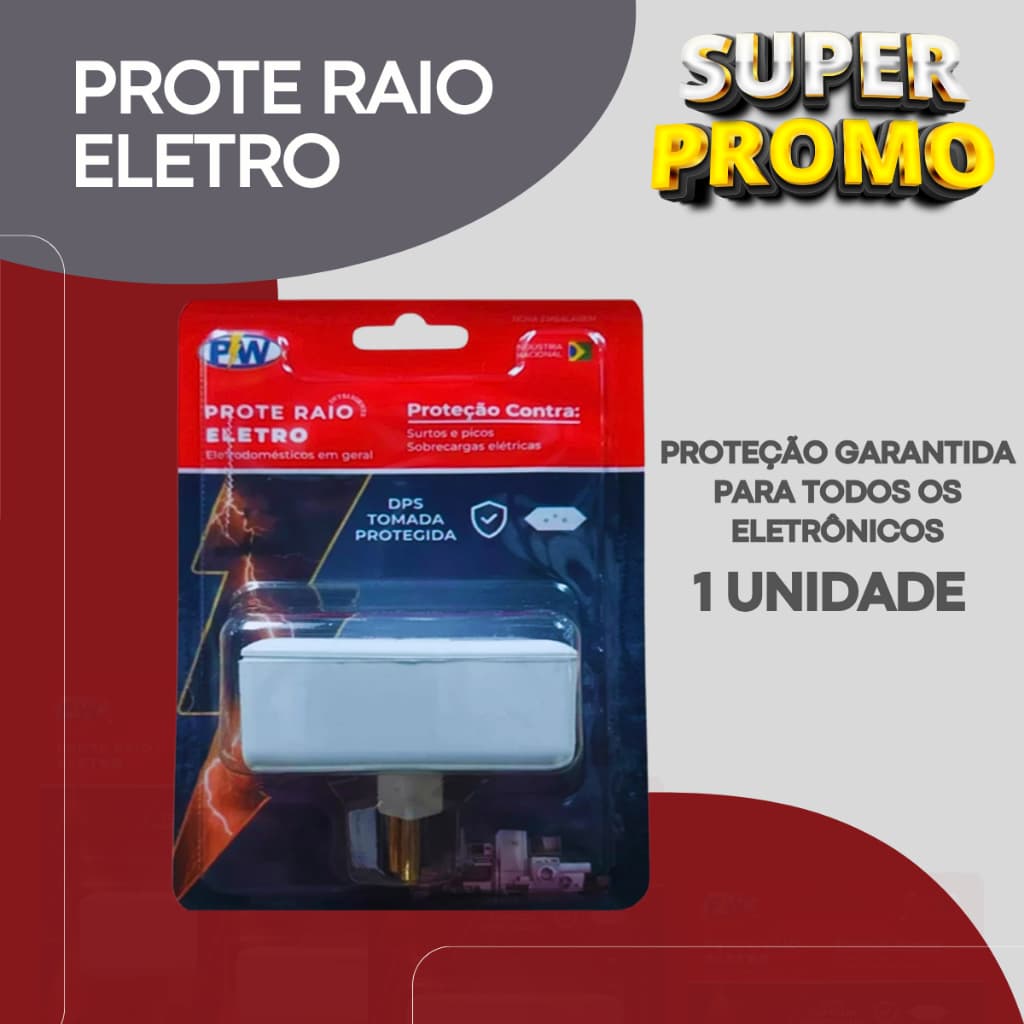 Protetor Duas Tomadas Contra Raios Surto Queda Energia Descarga Eletrica