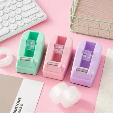 Suporte Fita Adesiva + 2 Fita Durex Adesiva Pequena De Mesa