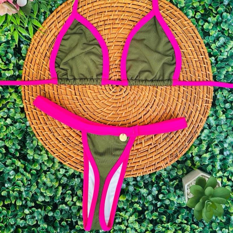 biquíni fita bronze cortininha micro tecido suplex