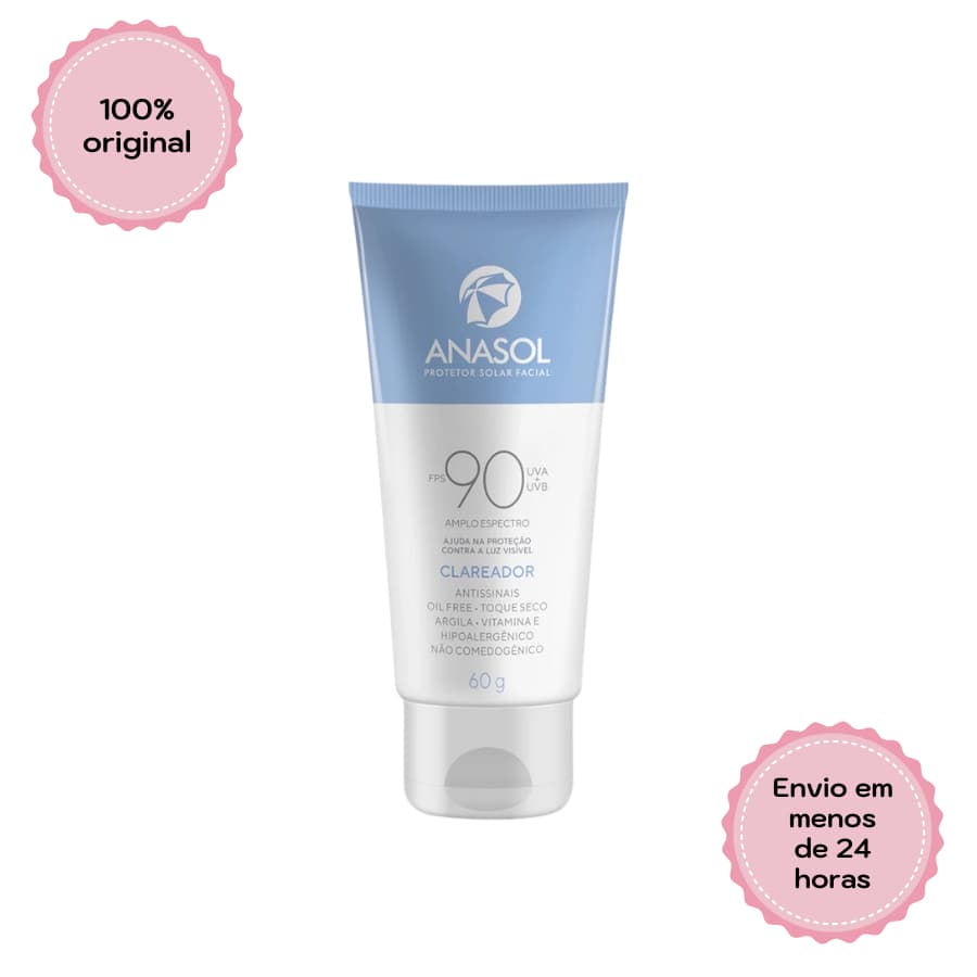 Protetor Solar Facial Anasol FPS 90 CLAREADOR Toque Seco 60g
