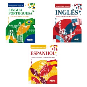 Mini Dicionários Escolares - (Português/Inglês/Espanhol) - Variações: separadas ou em Kit
