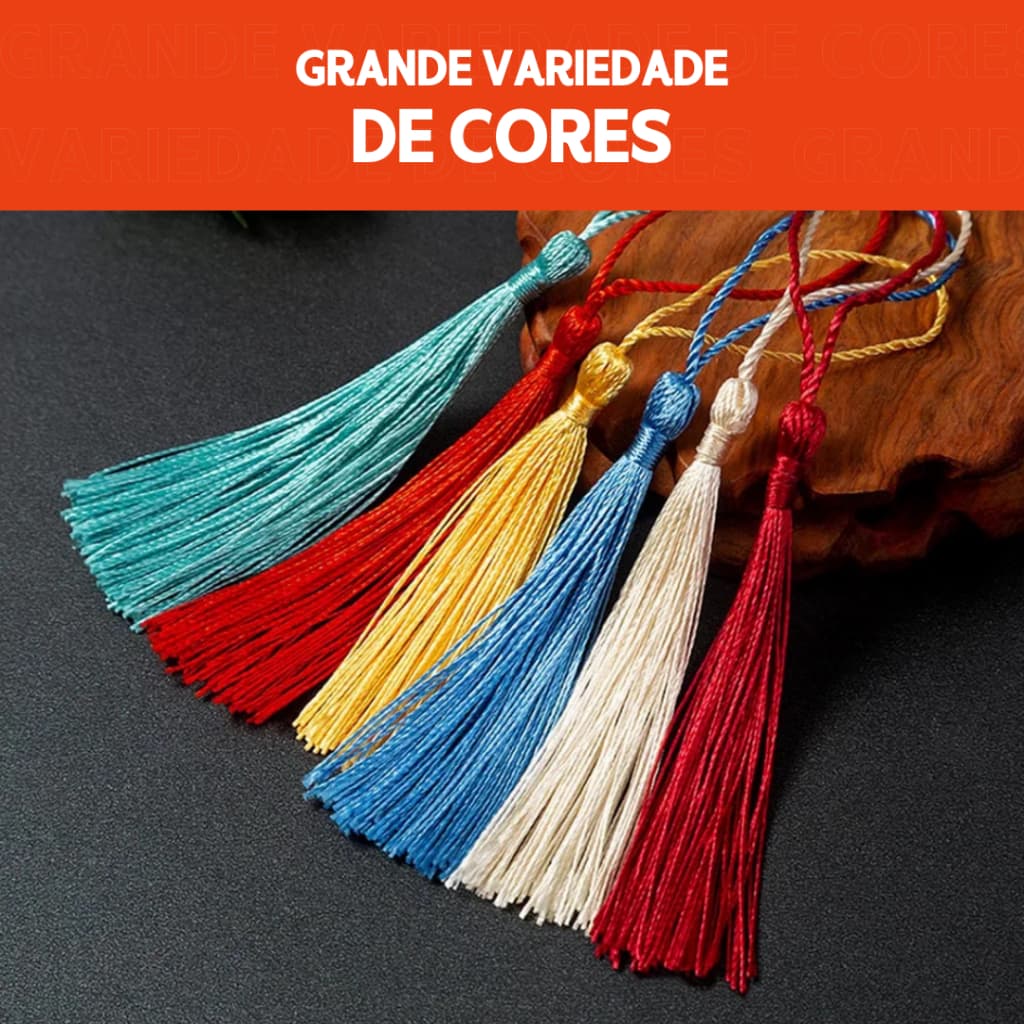 Pingente Tassel de Seda 7cm Colorido Para Artesanato 50 Uni | Ideal para Lembrancinhas e Decoração