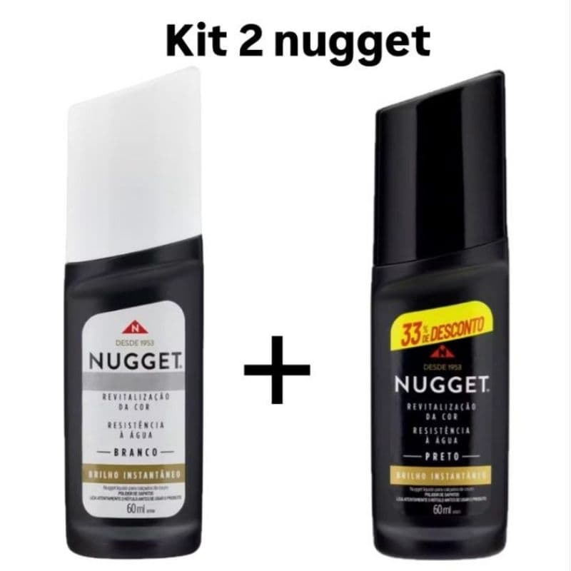 Kit 2 Polidor De Sapato Líquido Preto E Branco Nugget 60ml