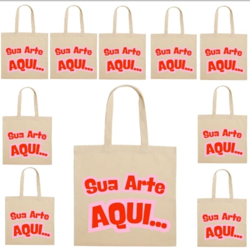 Kit 5 Bolsa. kit com 10 ecobag  de Nylon 30x32 personalozada com sua Arte . Foto . imagem