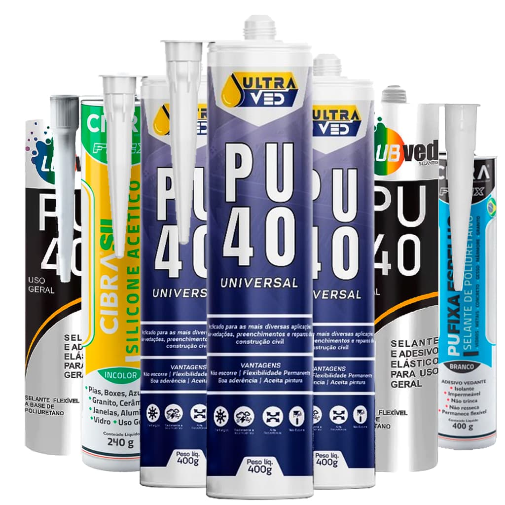 Adesivo De Silicone PU 40 Construção Veda Calha Sela Trinca Fixa Tudo Espelho Selante Poliuretano