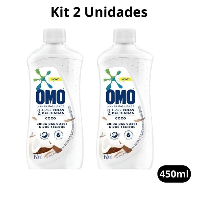 Kit 2 Lava Roupas Omo Roupas Delicadas Cocô 450ml
