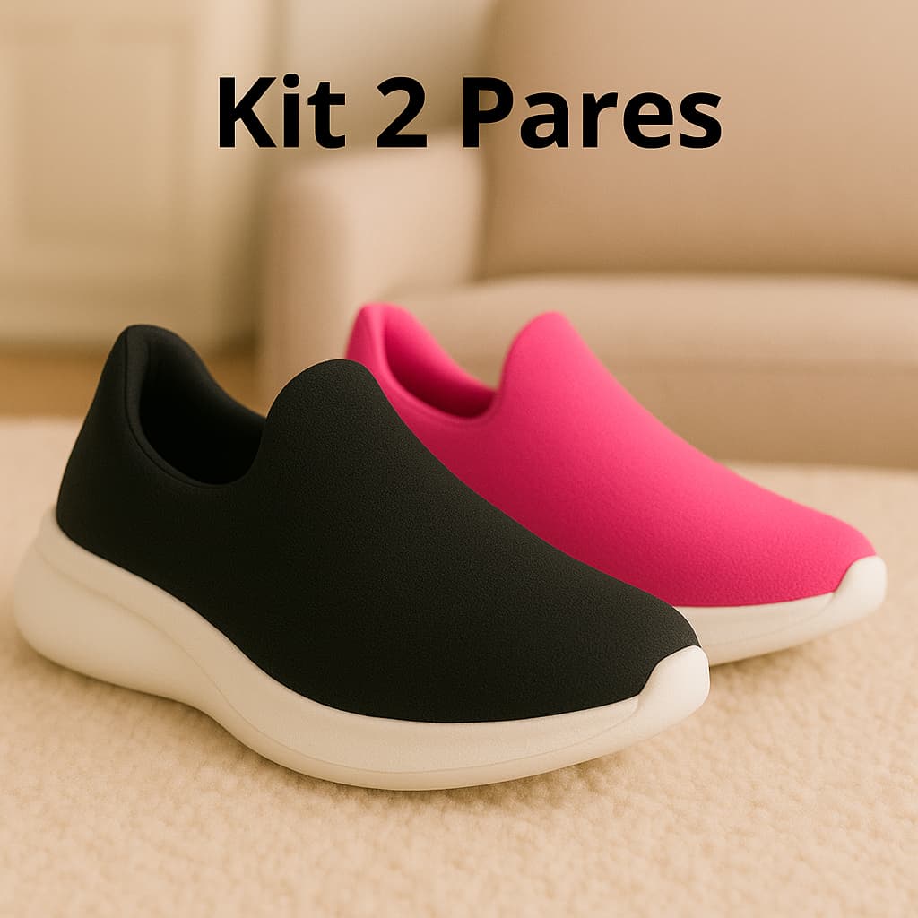 KIT 2 PARES Tênis Infantil Calce Fácil Menino E Menina Escolar