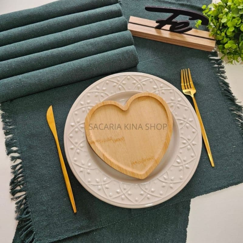 Jogo Americano 7 Peças Feito em Tear algodão Chic Decoração mesa posta (6 lugares e 1 Caminho)