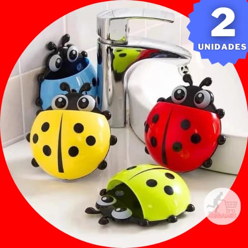 Promoção!! Porta Escova De Dente - Suporte De Parede Com Ventosa Organizador Joaninha