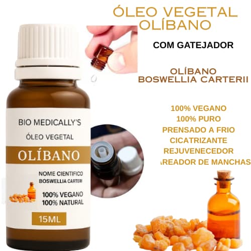 Óleo Vegetal Olíbano 15 ml 100% Puro (GOTEJADOR)