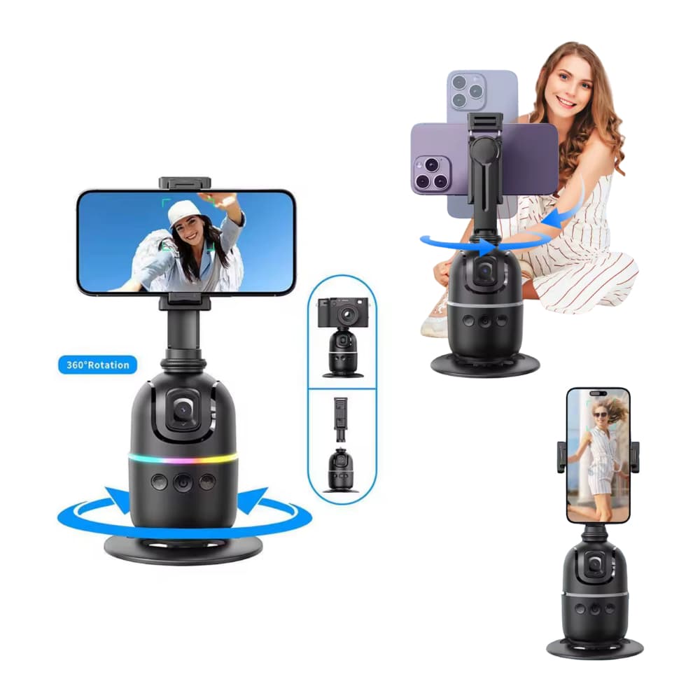 Estabilizador Gimbal Smartphone 360° Rastreamento Inteligente Rosto AI Controle Inteligente Celular