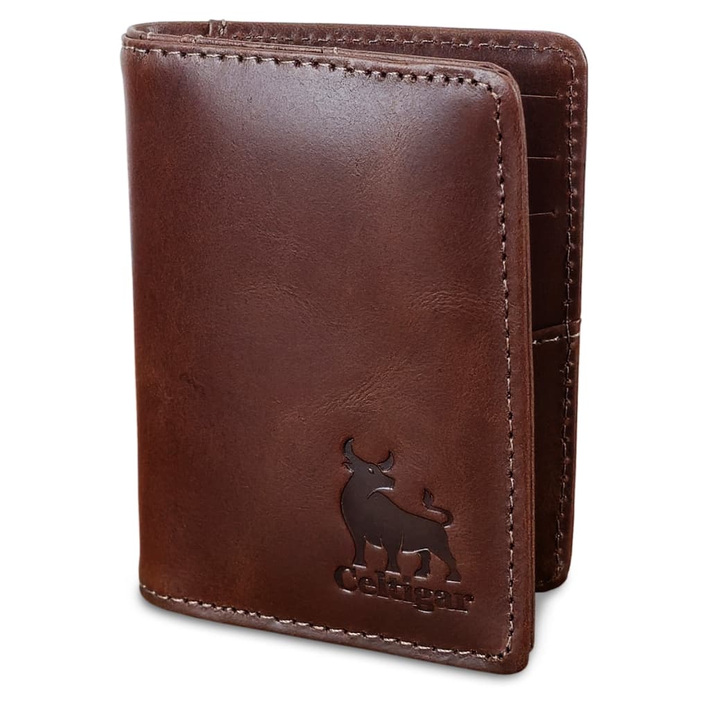 Carteira Masculina Pequena Couro Legítimo Porta Cartões CNH Antifurto Bloqueio RFID