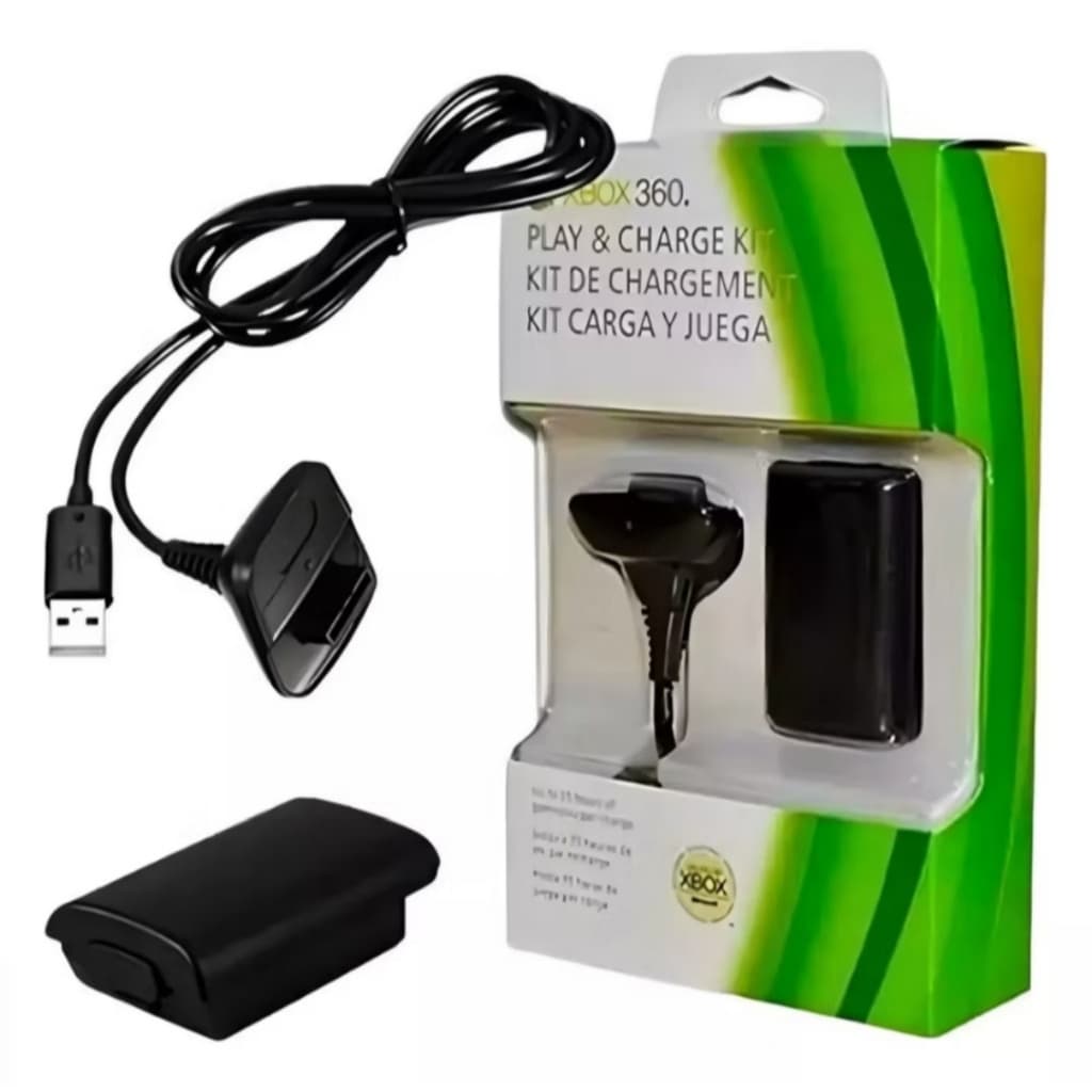 Bateria recarregável e 1 cabo de carregamento para Xbox 360 controle sem fio