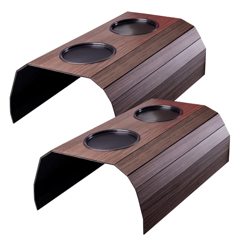 Kit 2 Bandejas Esteira Braço Sofá Com Porta Copo Promocional