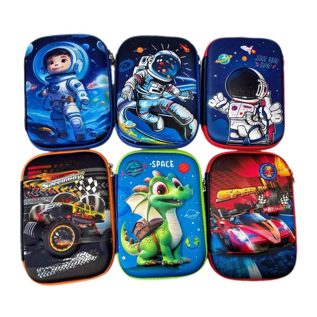 Caixa de armazenamento escolar infantil grande caixa grande rígida 3d