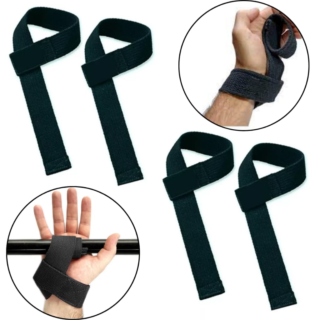 Straps 2 Pares Alças de Pulso 100% Algodão para Musculação  Suporte Academia Fitness, Cross, Treino