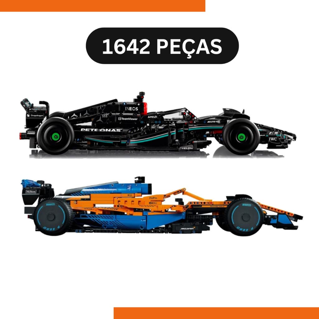 Carro Fórmula 1 Mercedes F1 W14 – Blocos de Montar 1642 Peças – Modelo Realista Tipo Technic