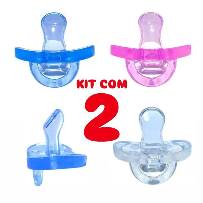 Kit com 2 Chupetas RN Bico Ortodôntico toda em Silicone