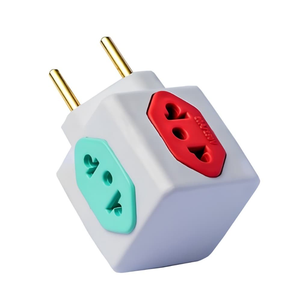 Plug Adaptador Distribuidor de Tomadas 10A 1 Tomada 20A Plug Pino Grosso 250v Plugue T - Bivolt Novo