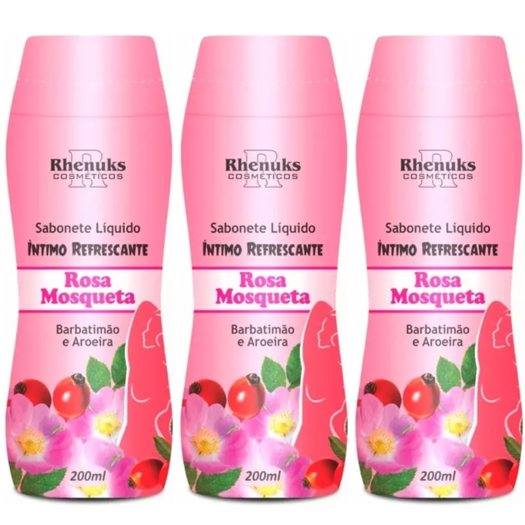 Kit 3 Sabonete Intimo Rosa Mosqueta 200ml