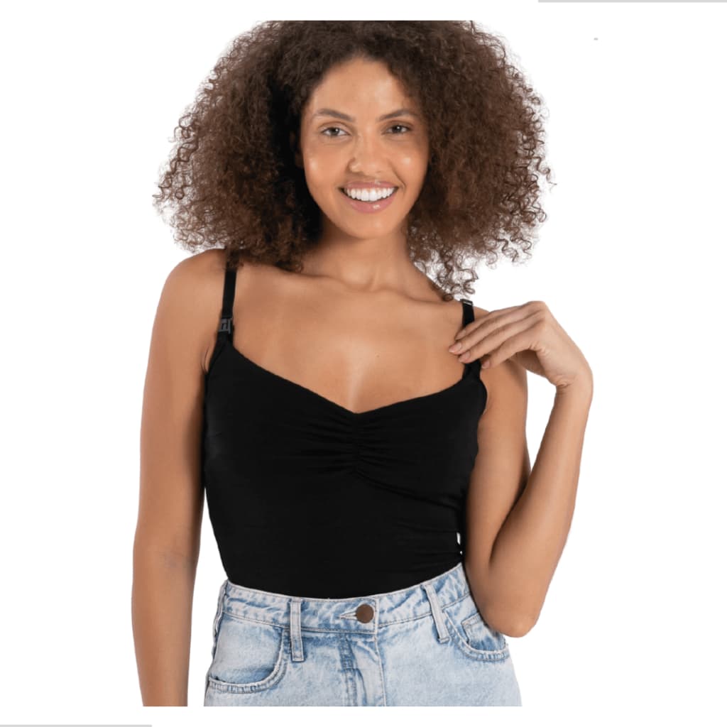 Regata Blusa Feminina para Amamentação com Alça De Fecho Click Fácil Simple Mama