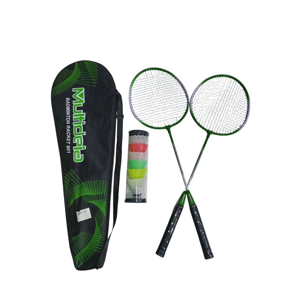 2 Raquete Badminton com 6 Petecas Jogo Esporte Treino