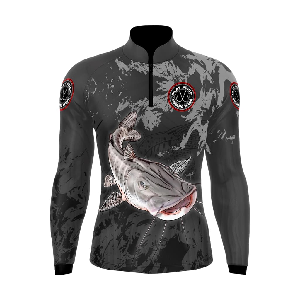 Camisa Blusa Camiseta de Pesca Infantil com Proteção Solar Uv50+ Play Pesca