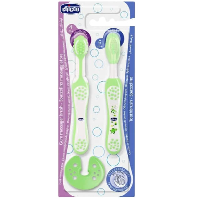 Kit Para Aprendizagem Escova De Dente Com Massageador Chicco 4M