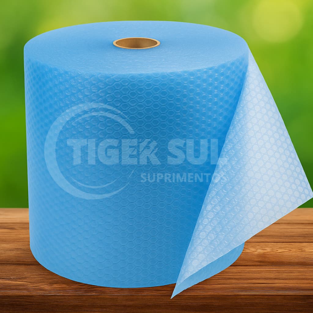 Plástico Bolha Reforçado 30x100m Azul + Brinde – Embalagem Segura 35 Micras