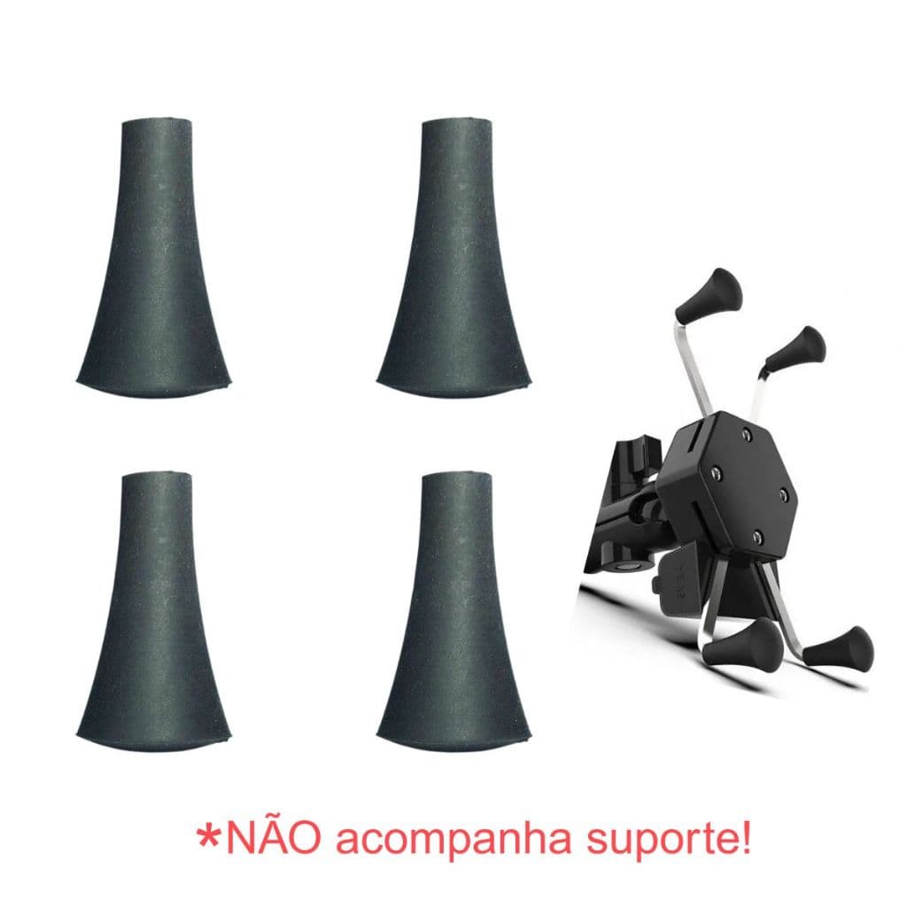 Kit 4 Borrachas Borrachinha Para Suporte De Celular Garra Preta