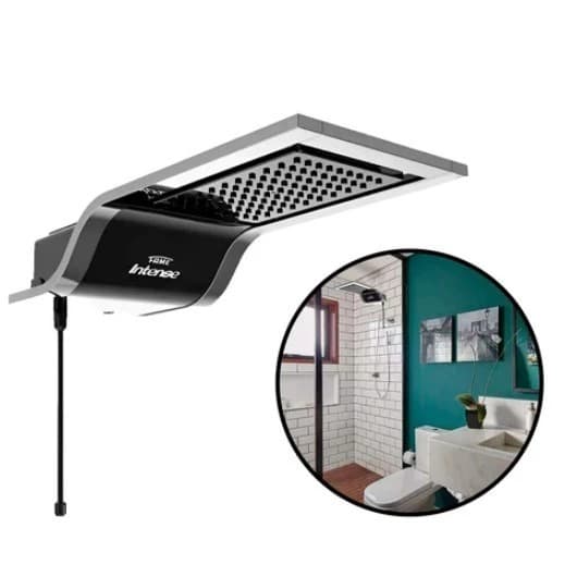 Ducha Eletrônica Intense Fame Black Chuveiro 7800w Preto/Cromado